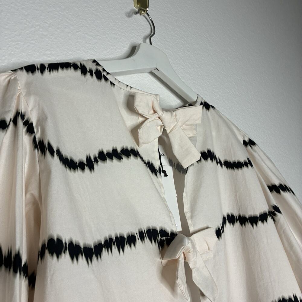 The Lulo Project Orchid Beige Waves Tie Front Blouse and Skirt Set M NWT - Picture 5 of 16